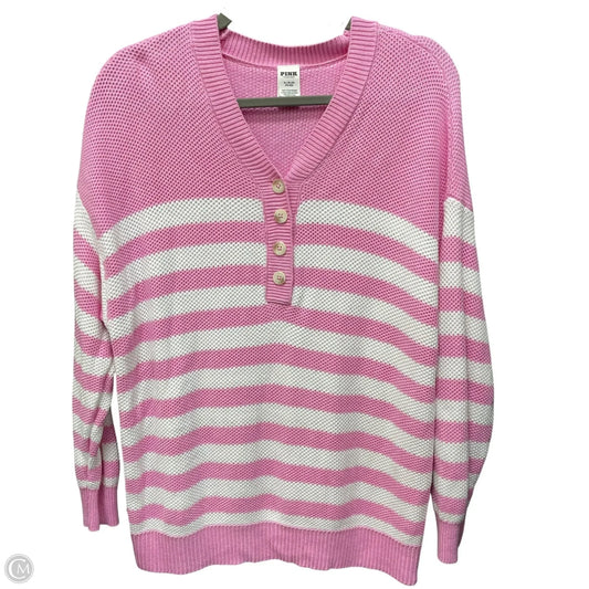 Sweater By Pink In Pink & White, Size: Xl