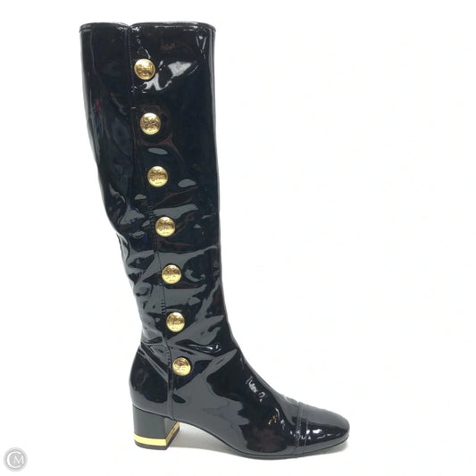 Boots Designer By Tory Burch In Black & Gold, Size: 6