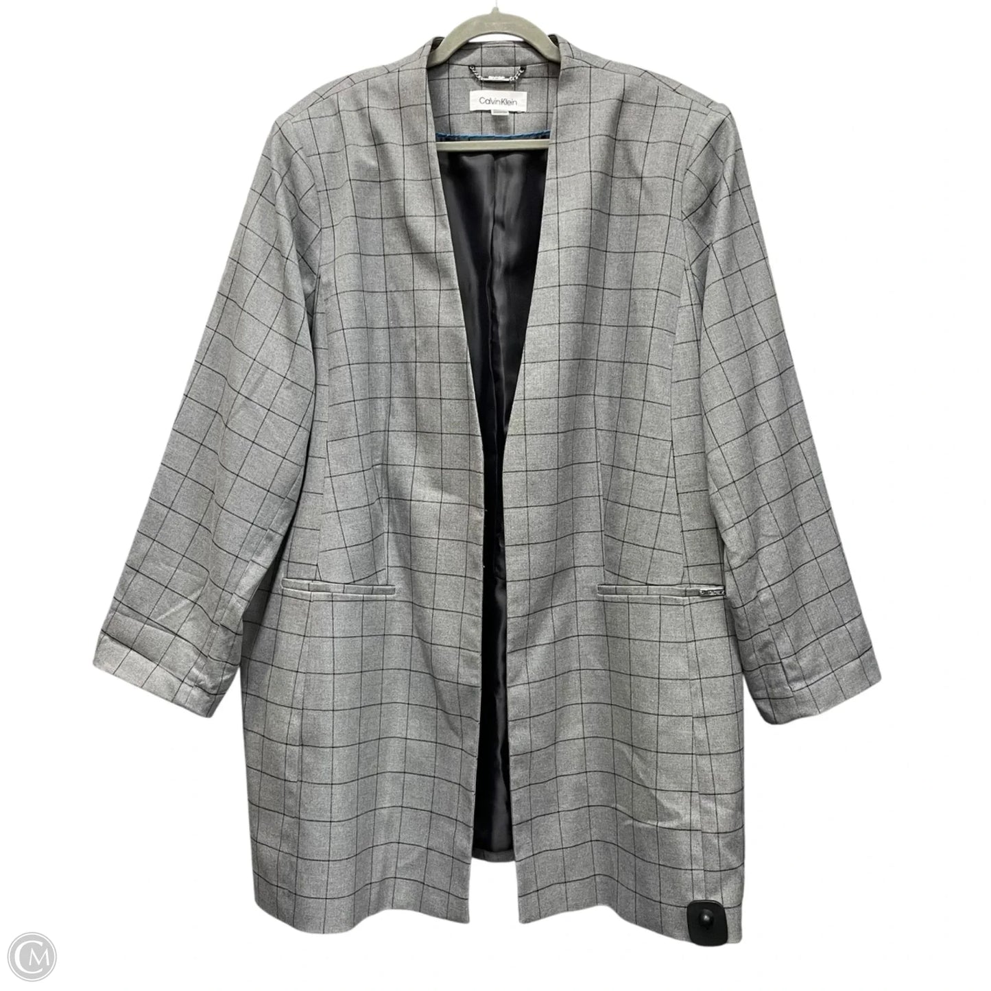 Blazer By Calvin Klein In Grey, Size: 24