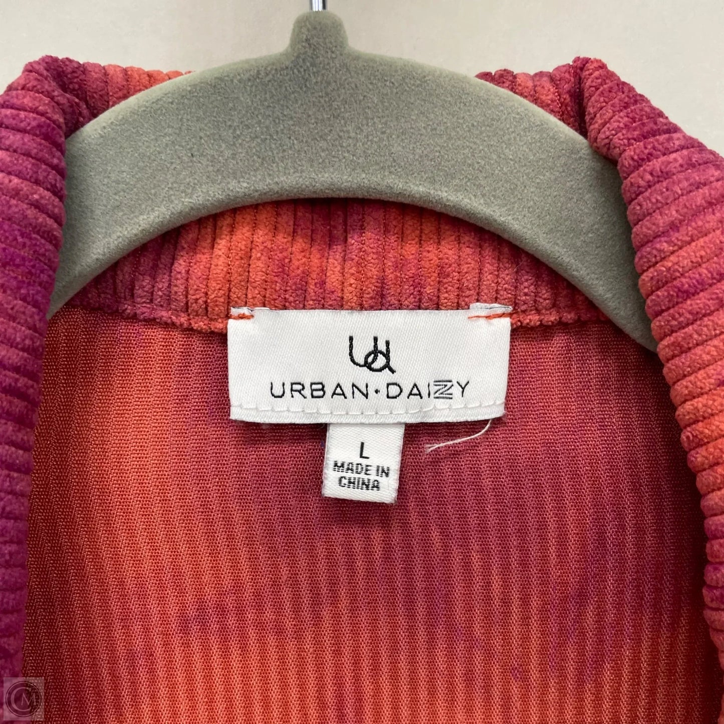 Jacket Shirt By Urban Daizy In Orange & Purple, Size: L