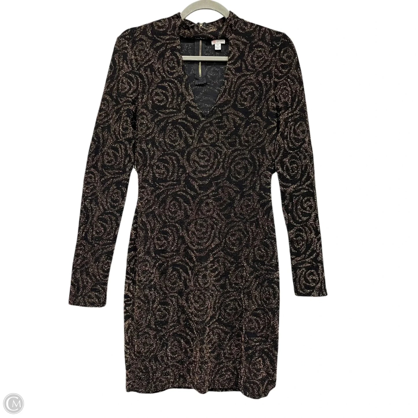 Dress Party Short By Guess In Black & Gold, Size: M