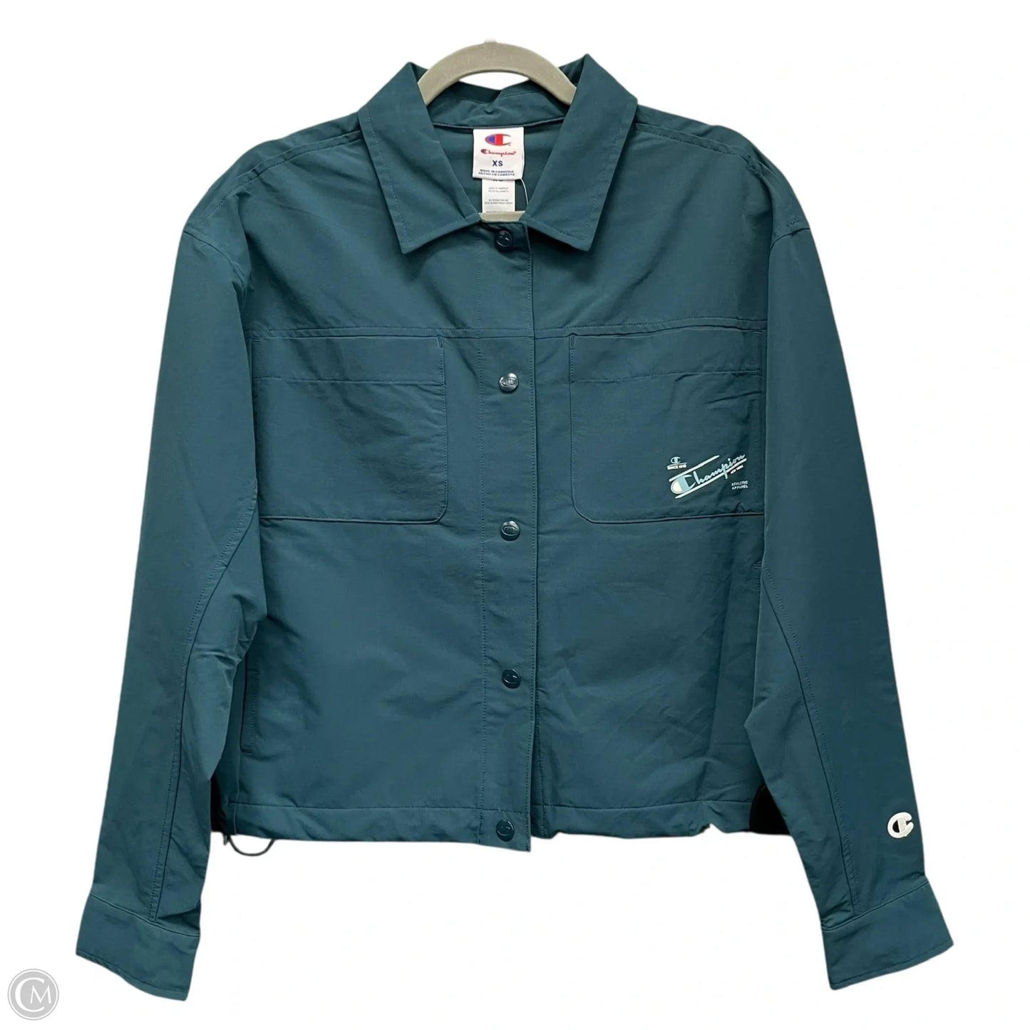 Jacket Shirt By Champion In Green, Size: Xs