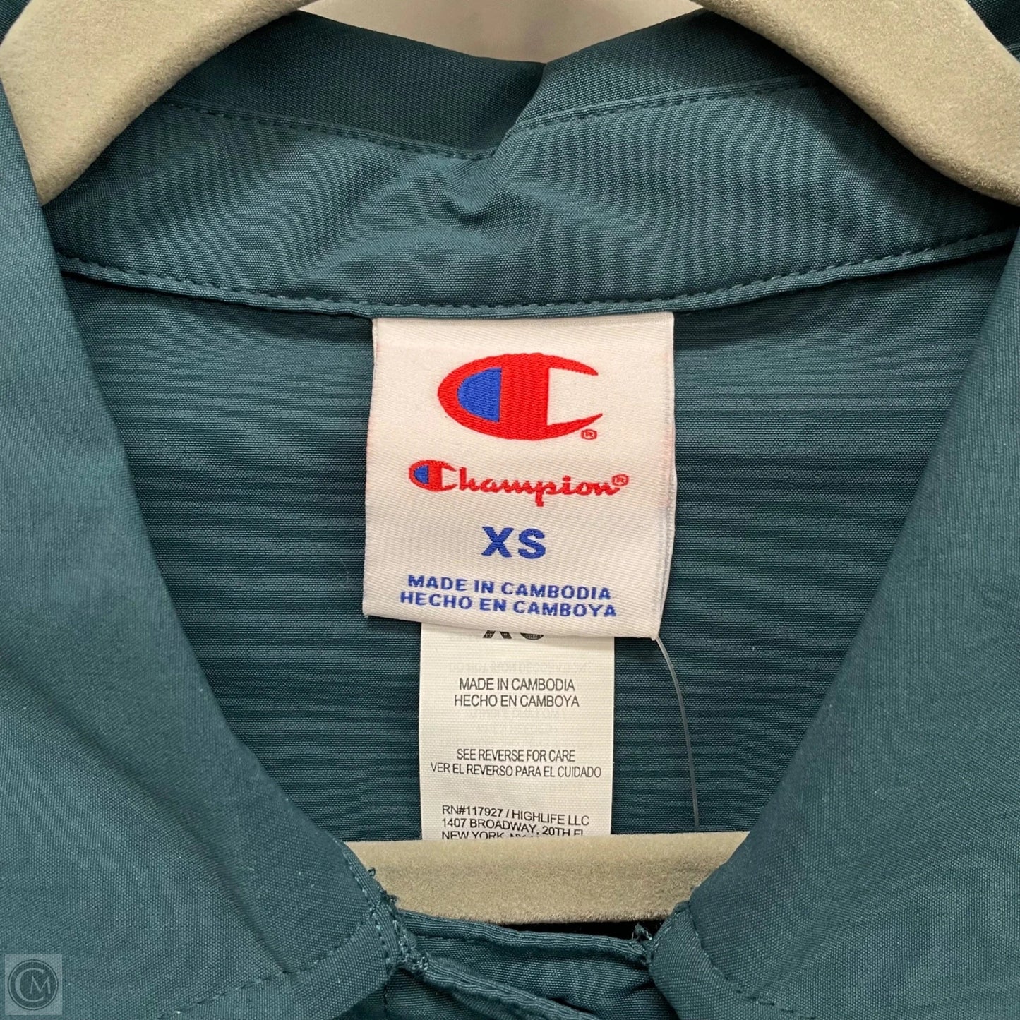 Jacket Shirt By Champion In Green, Size: Xs