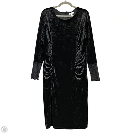Dress Party Midi By New York And Co In Black, Size: Xl