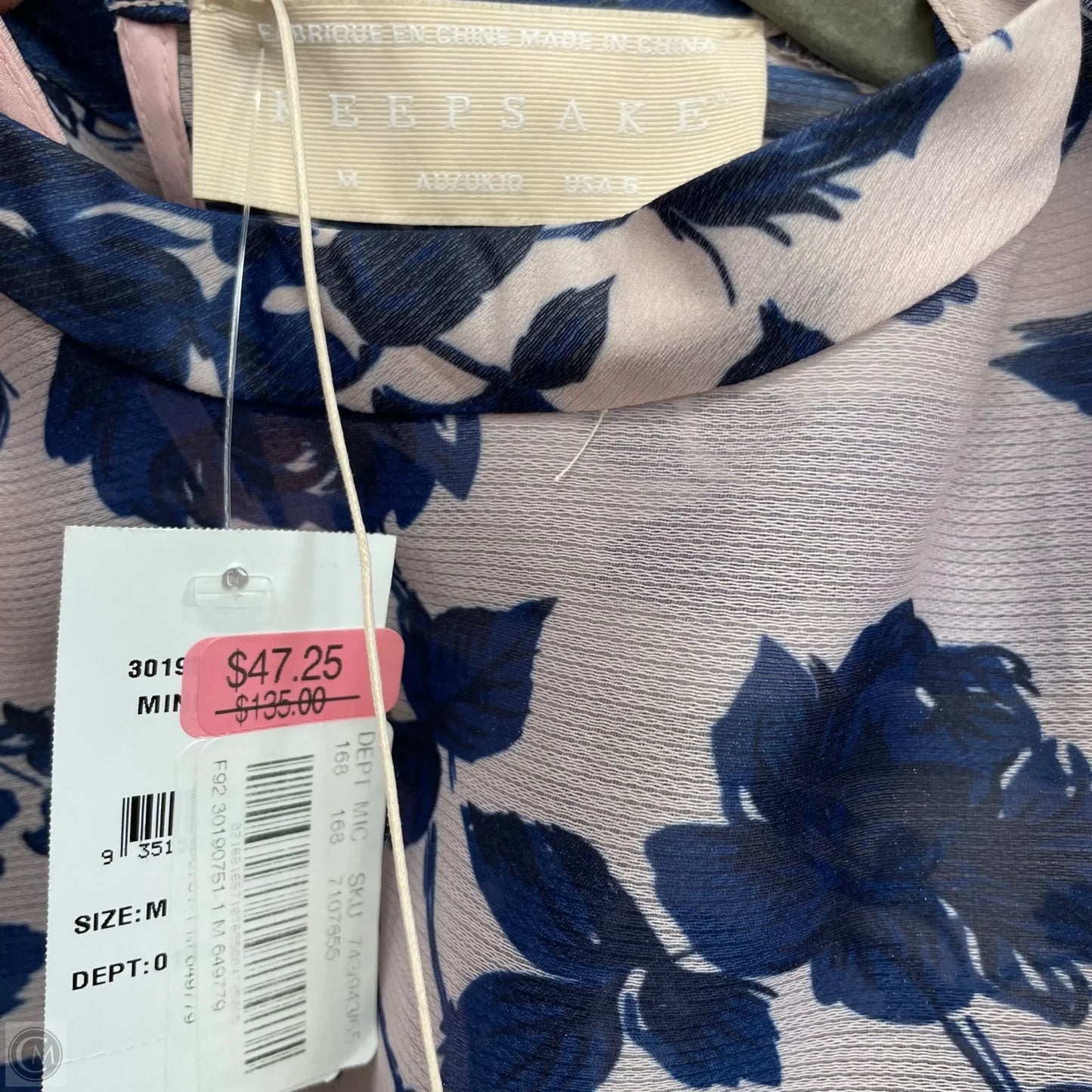 Blouse Long Sleeve By Cmc In Blue & Pink, Size: 6