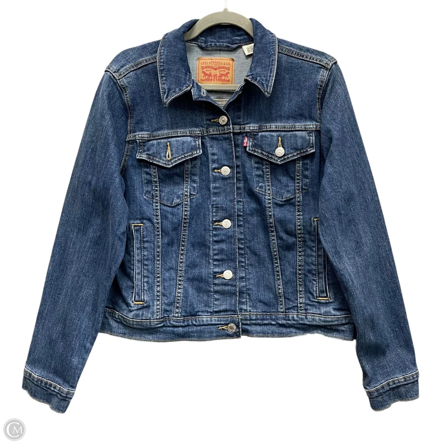 Jacket Denim By Levis In Blue Denim, Size: L