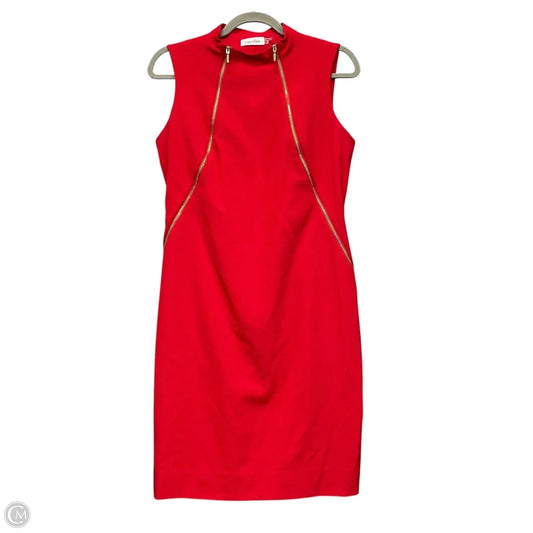 Dress Work By Calvin Klein In Red, Size: 8