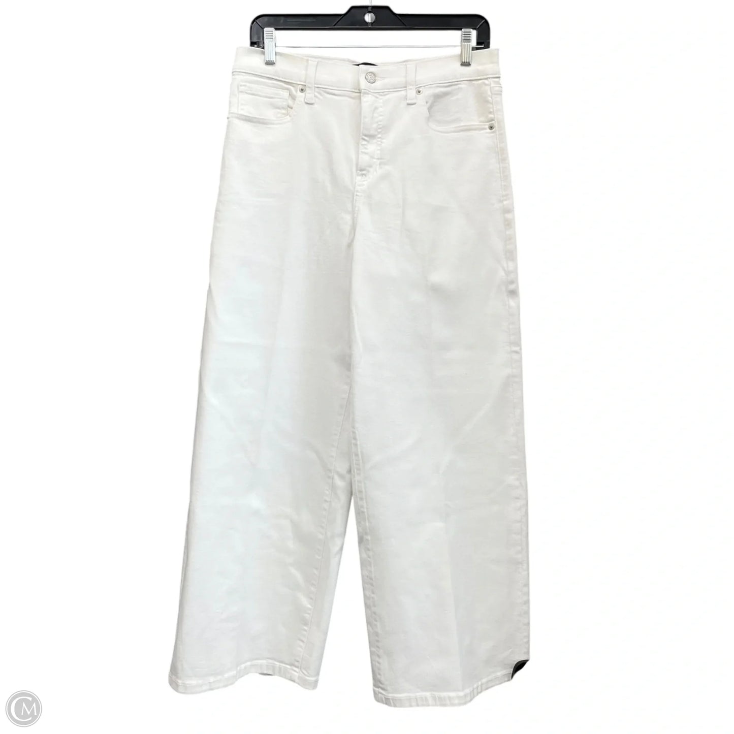 Jeans Wide Leg By Banana Republic In White Denim, Size: 8