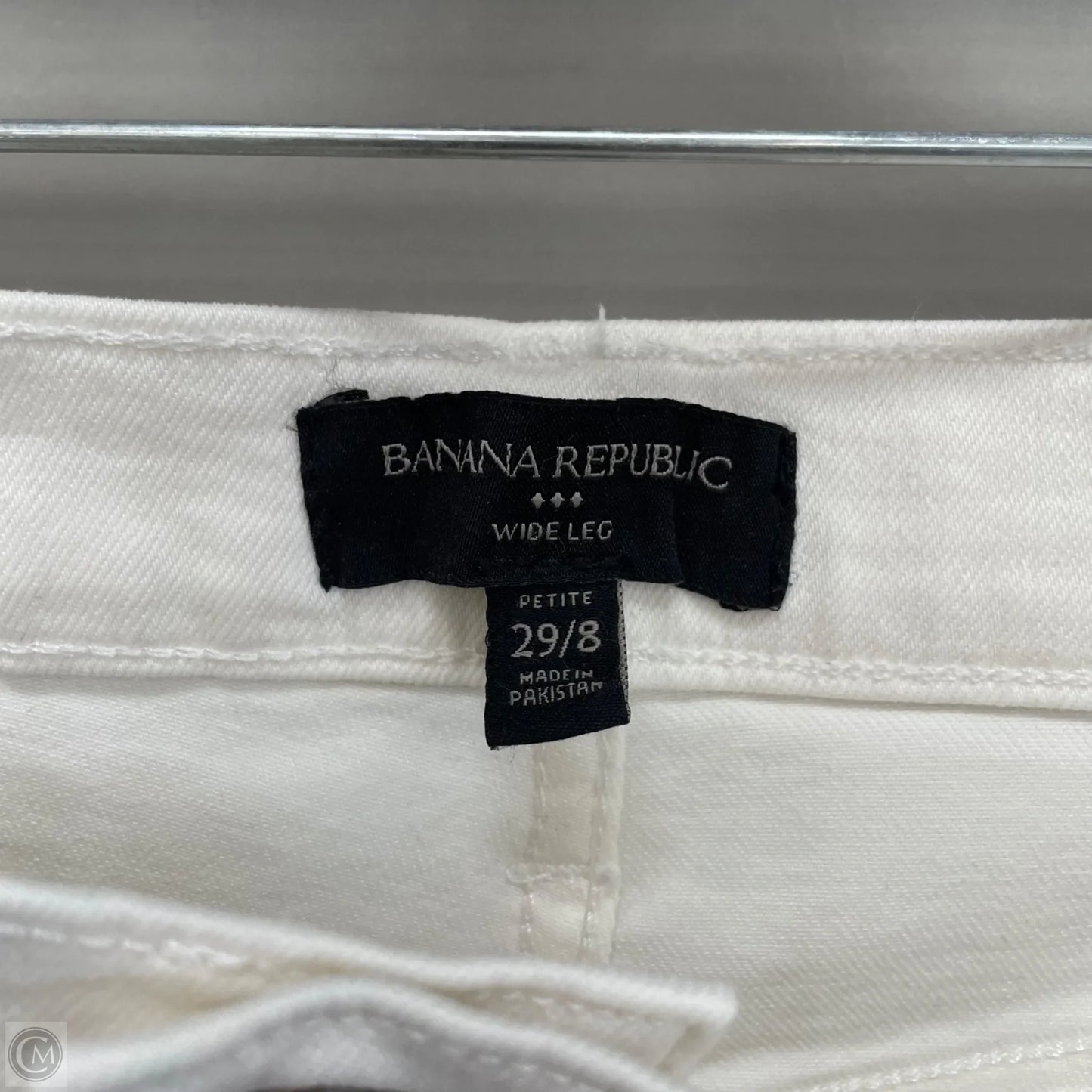 Jeans Wide Leg By Banana Republic In White Denim, Size: 8