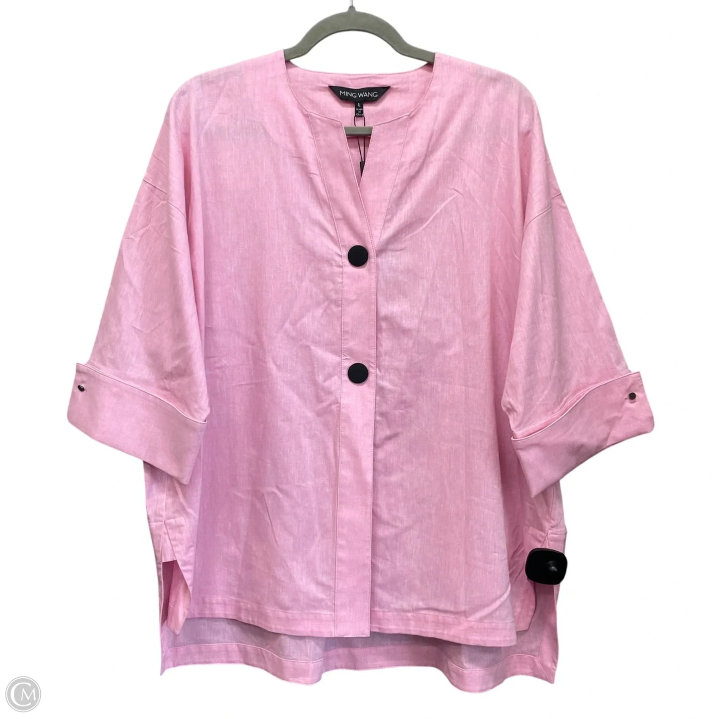 Tunic 3/4 Sleeve By Ming Wang In Pink, Size: L