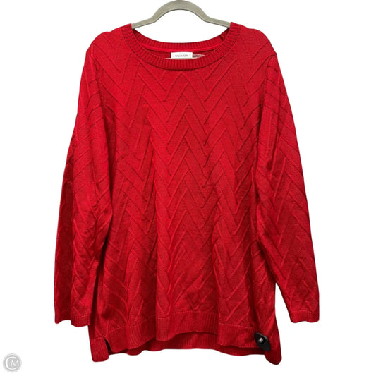 Sweater By Calvin Klein In Red, Size: 2x