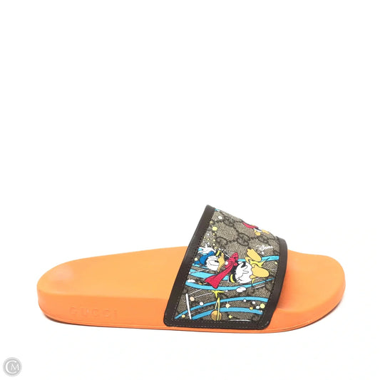 Sandals Luxury Designer By Gucci In Orange, Size: 10.5