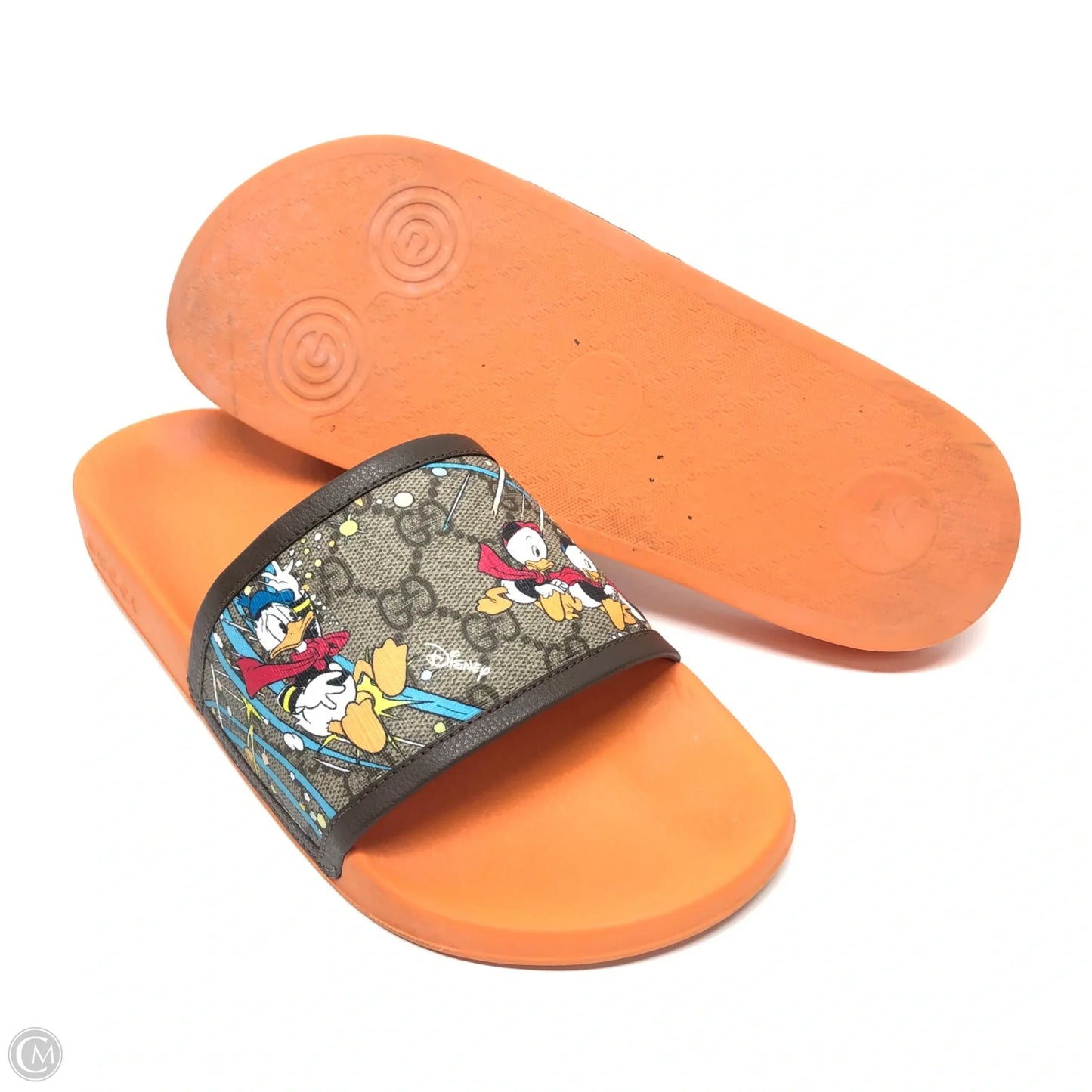 Sandals Luxury Designer By Gucci In Orange, Size: 10.5