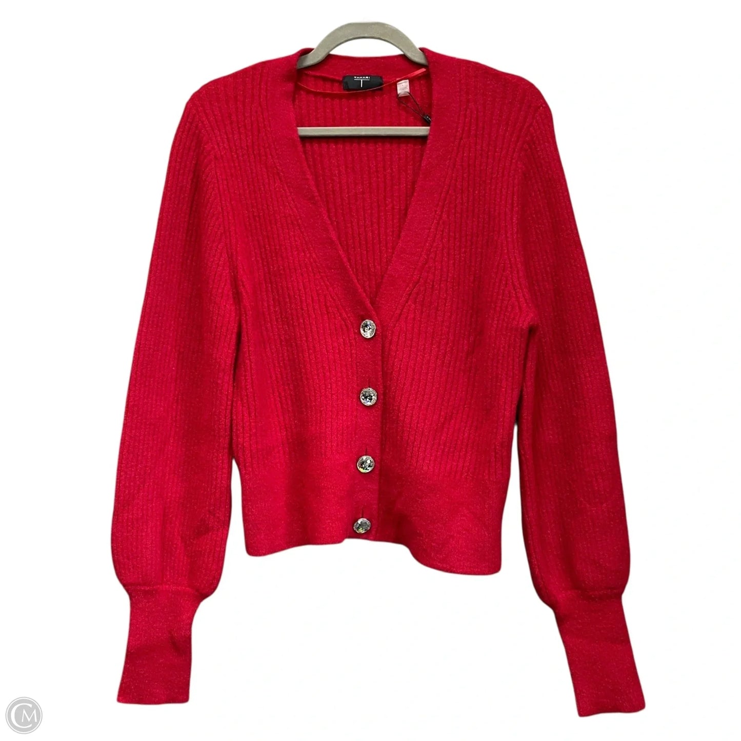 Sweater Cardigan By T Tahari In Red, Size: L