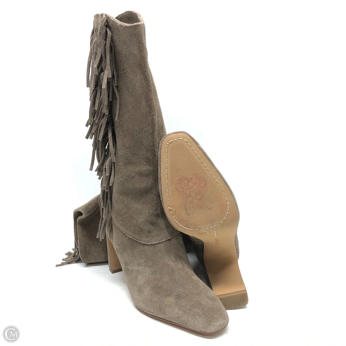 Boots Mid-calf Heels By Vince Camuto In Taupe, Size: 8.5