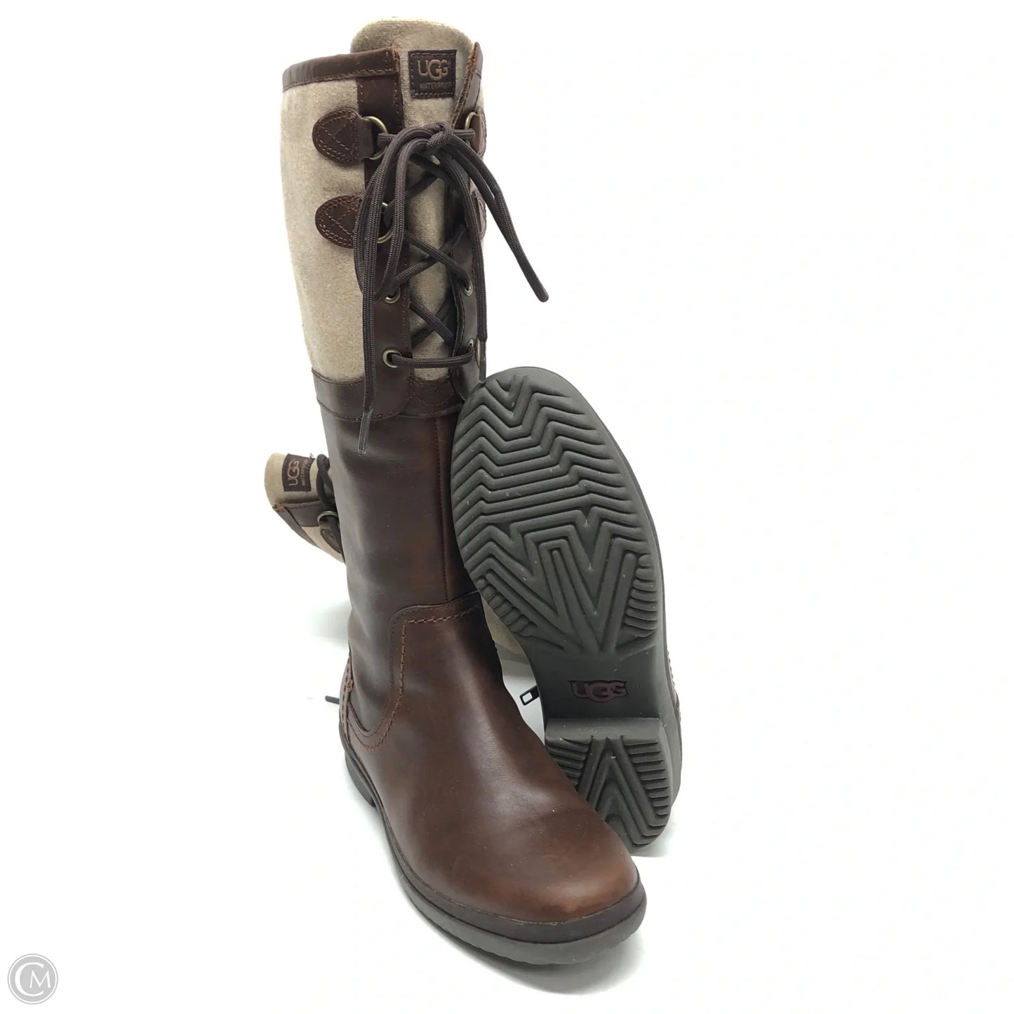 Boots Designer By Ugg In Brown, Size: 7