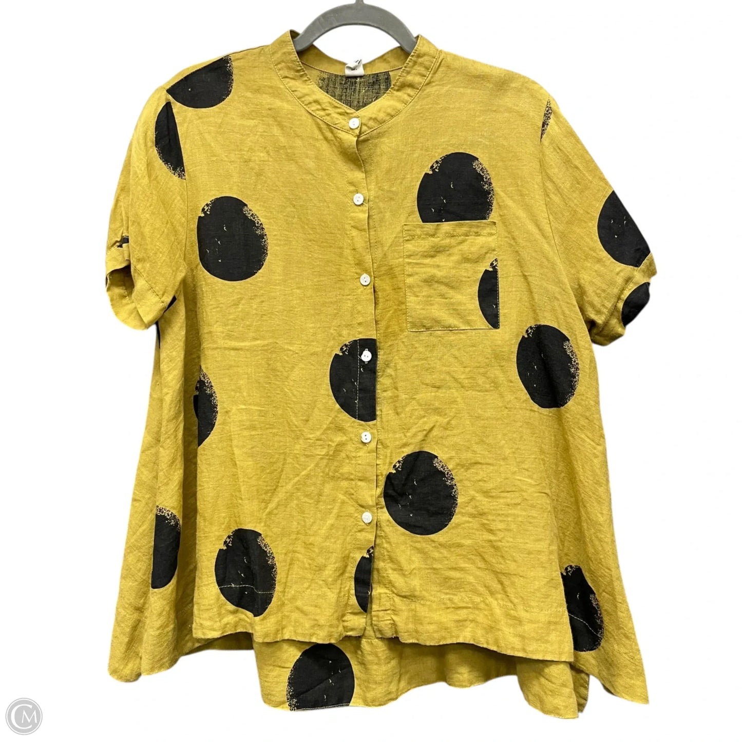 Tunic Short Sleeve By Clothes Mentor In Black & Tan, Size: L