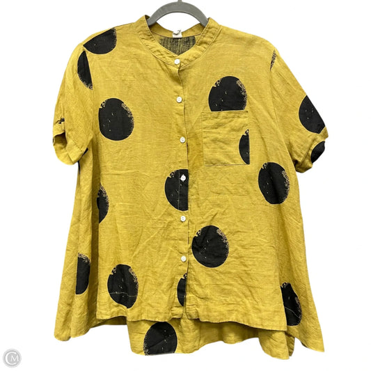 Tunic Short Sleeve By Clothes Mentor In Black & Tan, Size: L