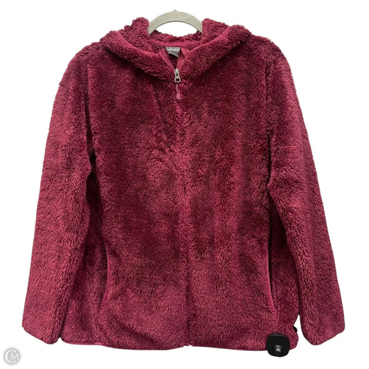Jacket Fleece By Eddie Bauer In Maroon, Size: L