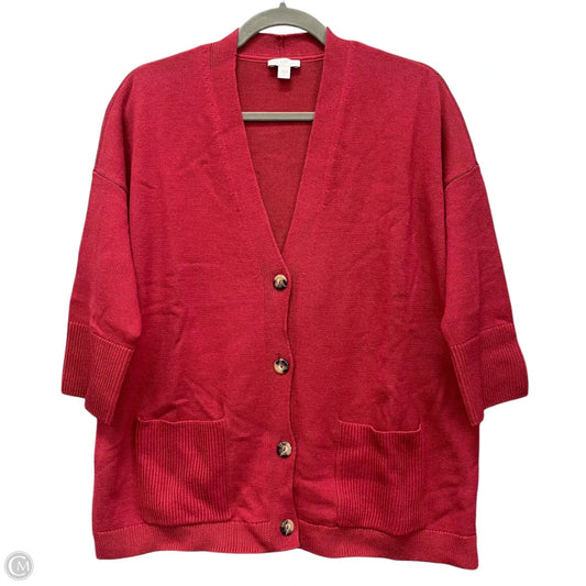 Sweater Cardigan By J. Jill In Red, Size: S