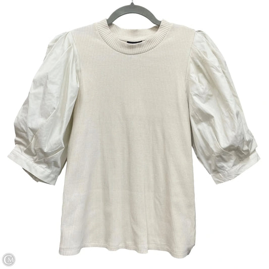 Blouse Short Sleeve By Who What Wear In Cream, Size: S