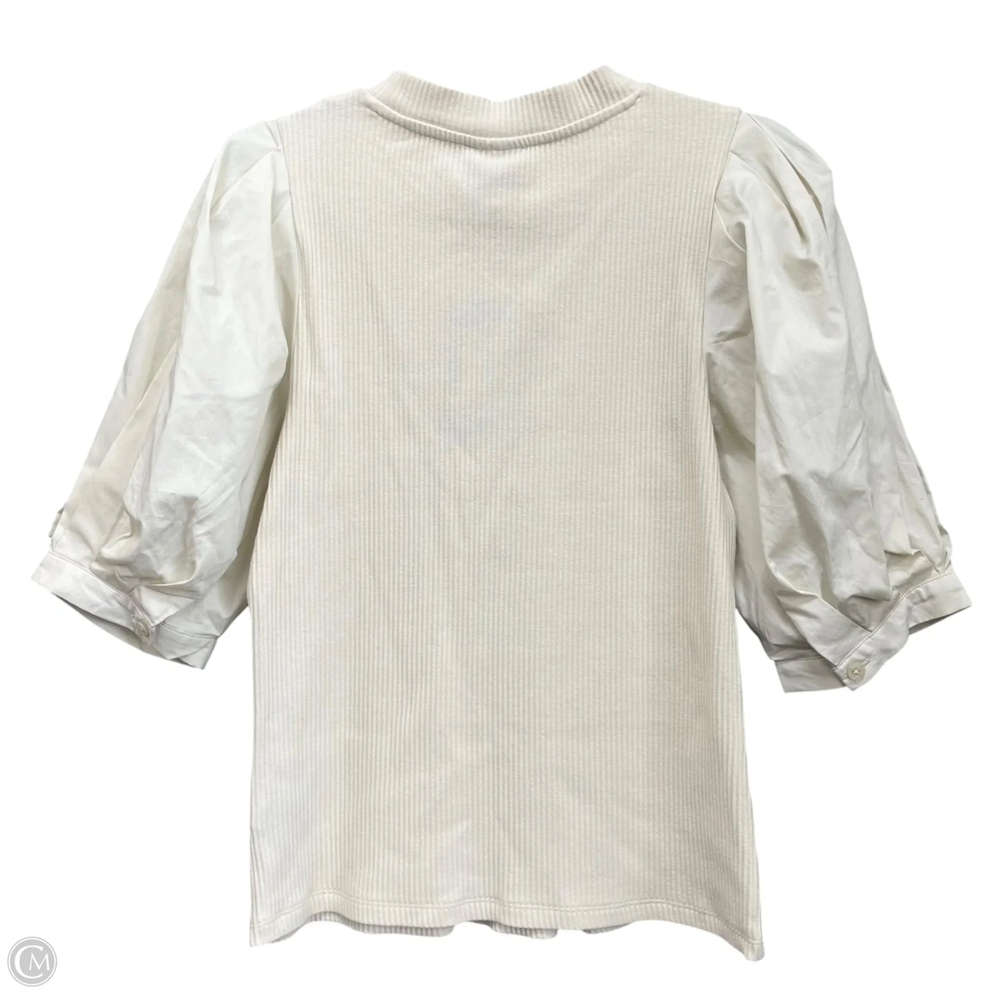 Blouse Short Sleeve By Who What Wear In Cream, Size: S