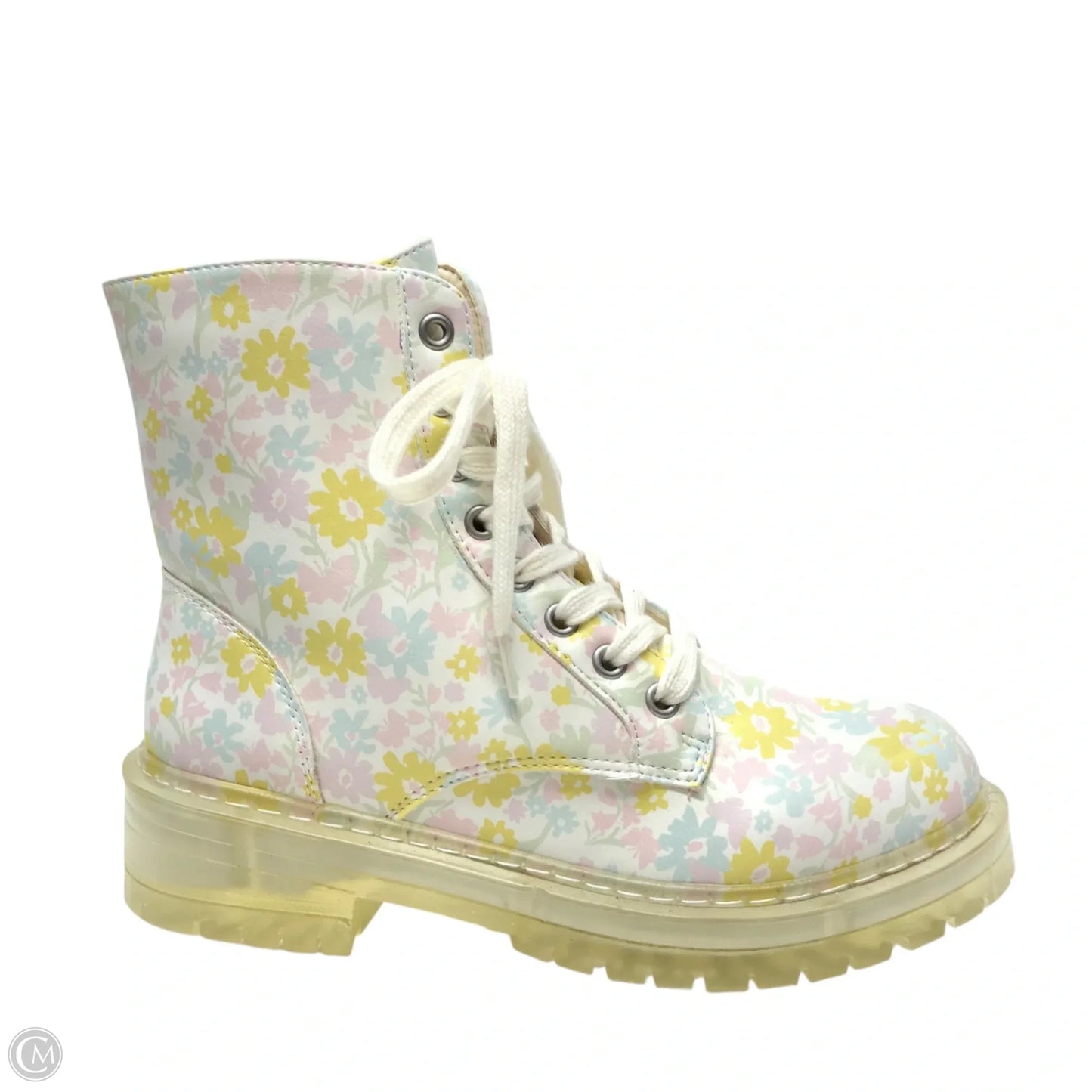 Boots Combat By Sugar In Floral Print, Size: 8