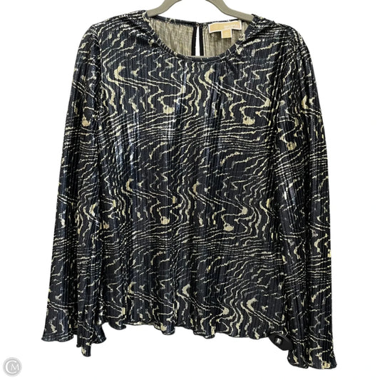 Blouse Long Sleeve By Michael By Michael Kors In Black & Gold, Size: M