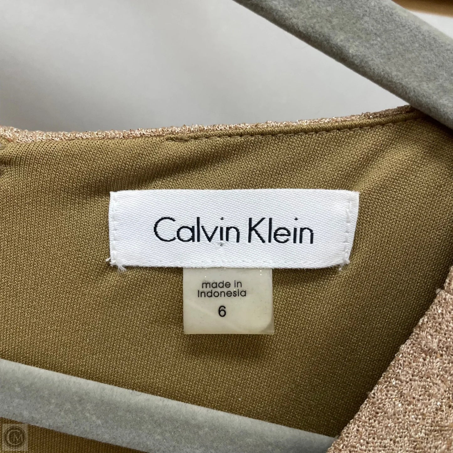 Dress Party Midi By Calvin Klein In Gold, Size: 6