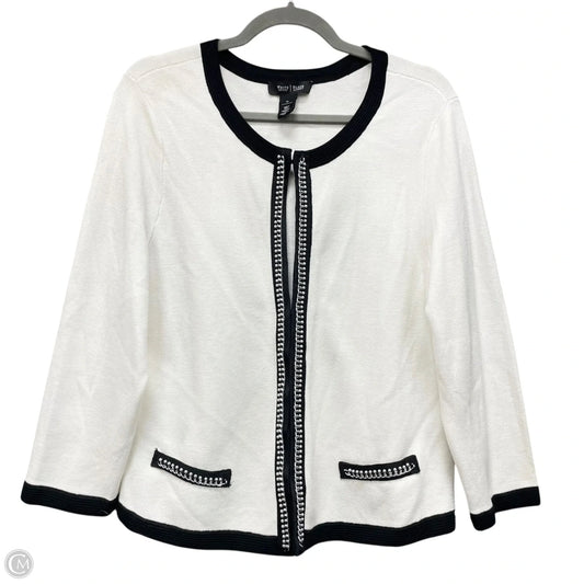 Cardigan By White House Black Market In Black & Cream, Size: Xl