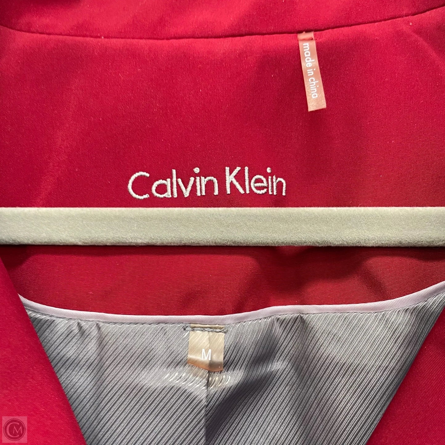 Coat Trench Coat By Calvin Klein In Red, Size: M