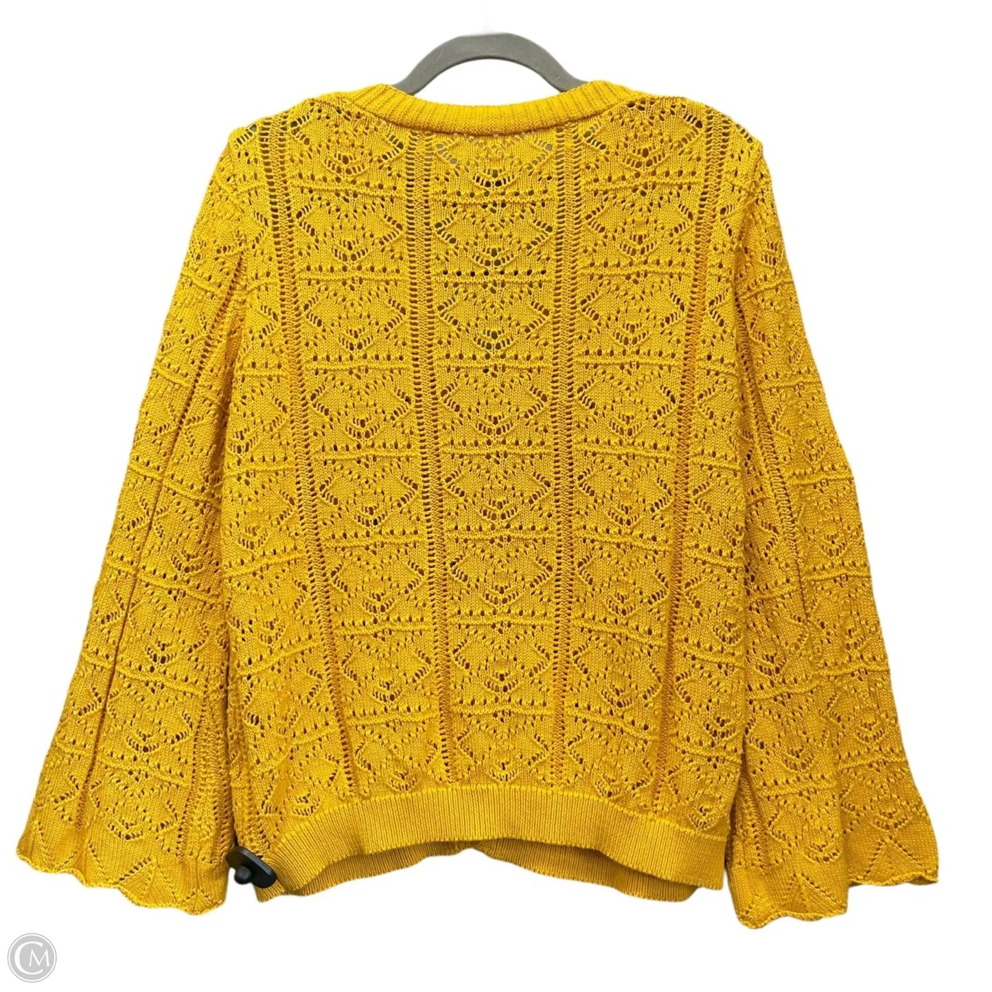 Sweater Cardigan By Clothes Mentor In Yellow, Size: 2x