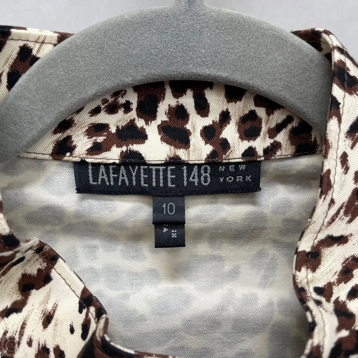 Blazer Designer By Lafayette 148 In Brown, Size: 10