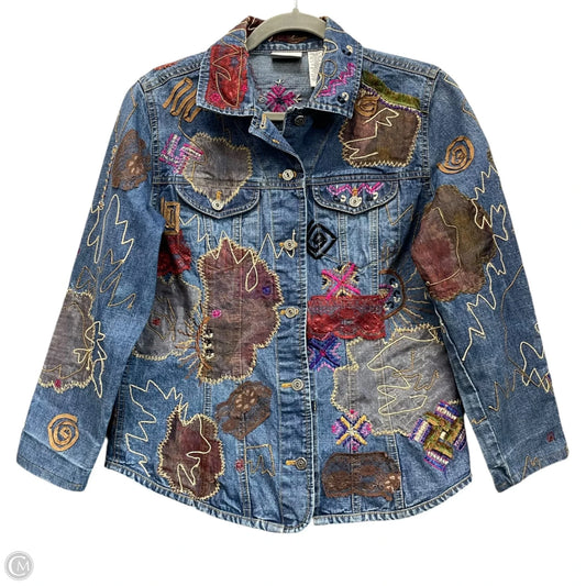 Jacket Shirt By Chicos In Multi-colored, Size: S