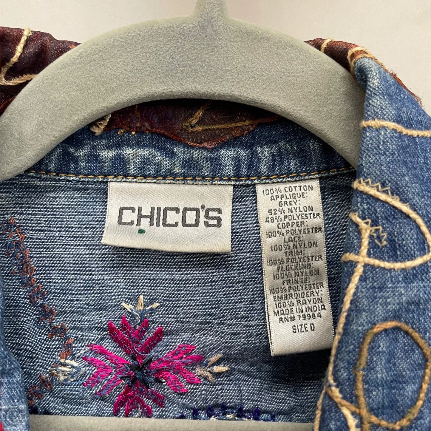 Jacket Shirt By Chicos In Multi-colored, Size: S