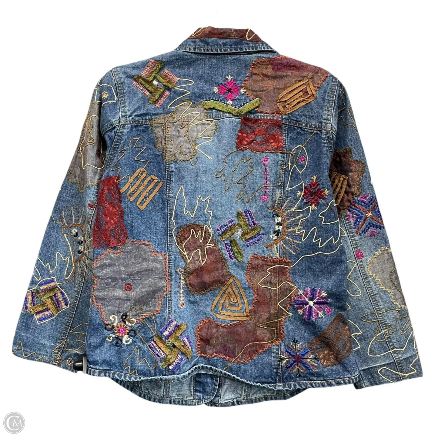 Jacket Shirt By Chicos In Multi-colored, Size: S