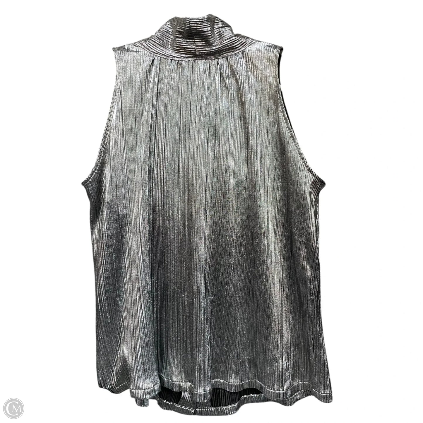 Blouse Sleeveless By Cmb In Silver, Size: S