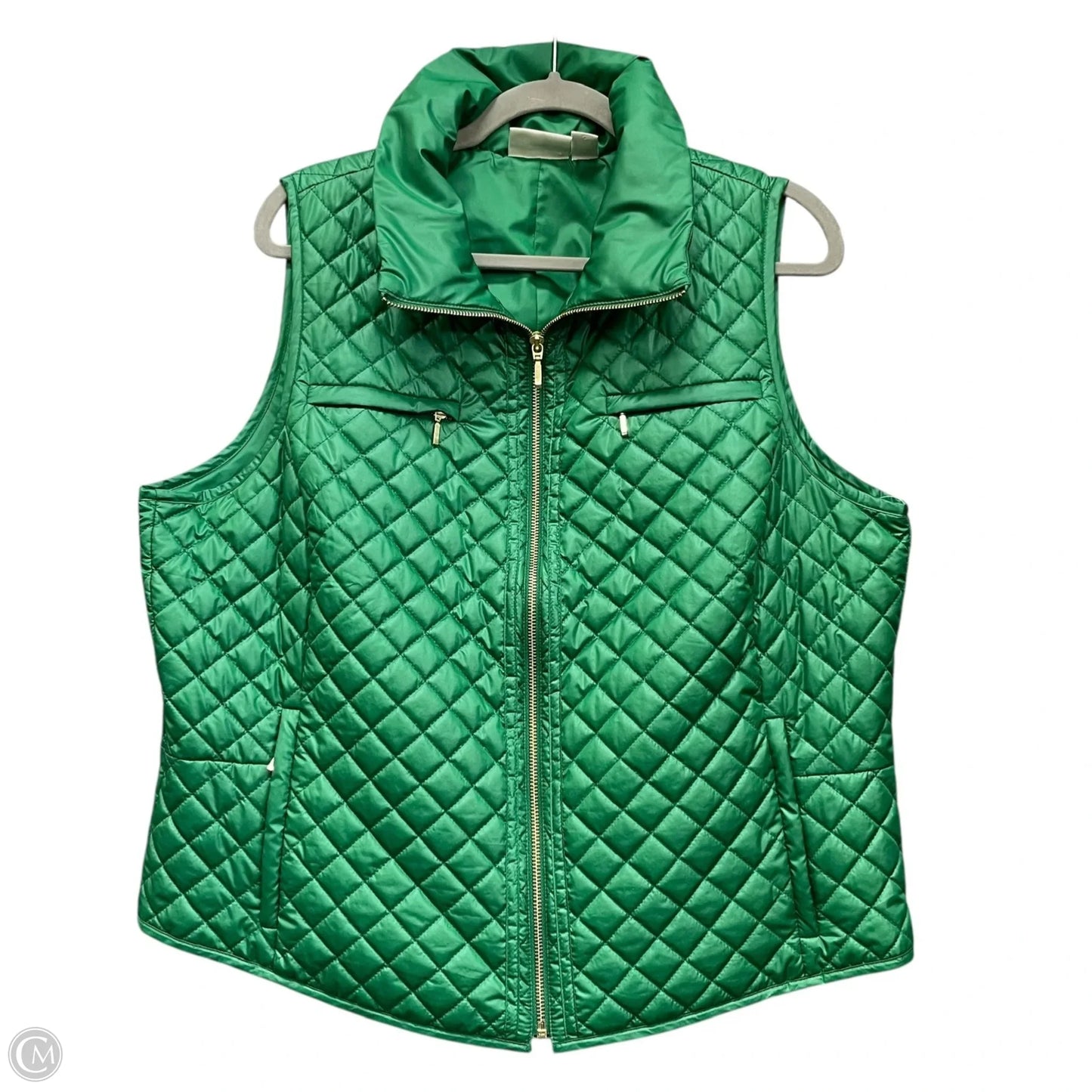 Vest Puffer & Quilted By Zenergy By Chicos In Green, Size: Xl