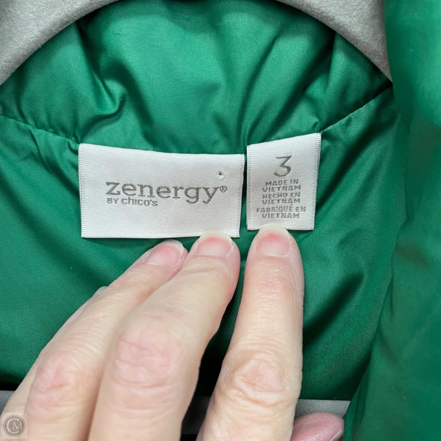 Vest Puffer & Quilted By Zenergy By Chicos In Green, Size: Xl