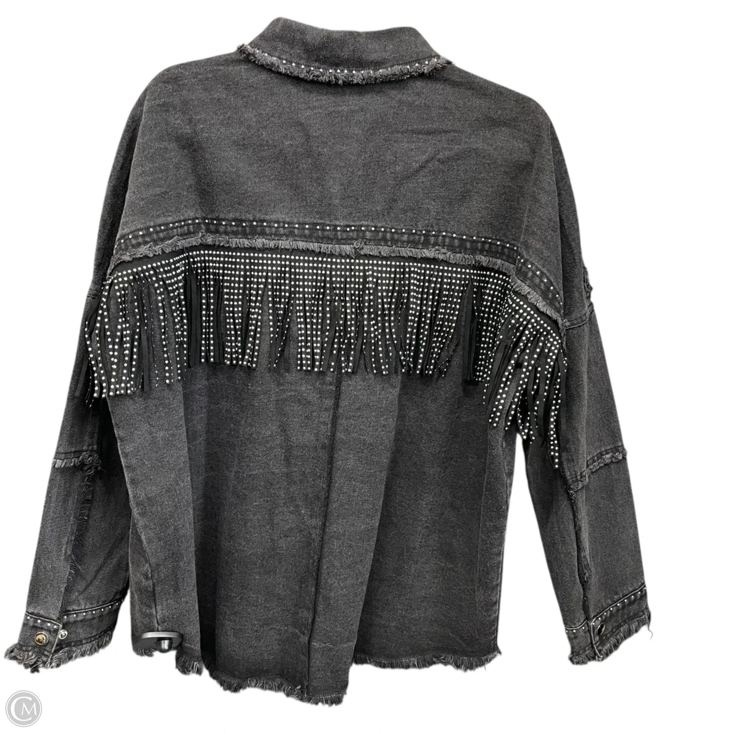 Jacket Denim By Vici In Black Denim, Size: M