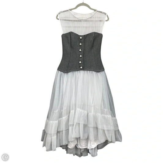 Dress Casual Midi By Anthropologie In Grey, Size: Xs