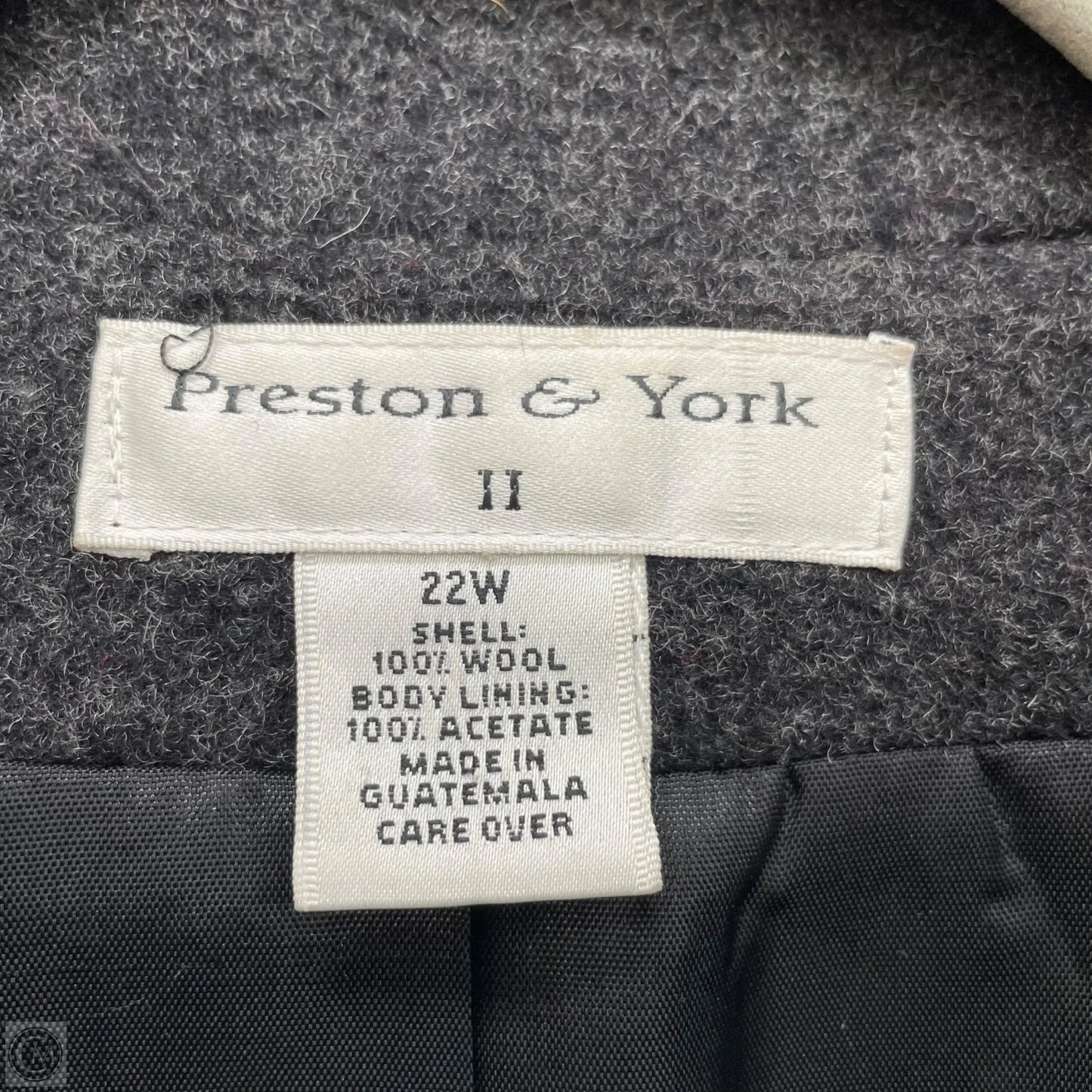 Coat Peacoat By Preston And New York In Grey, Size: 22