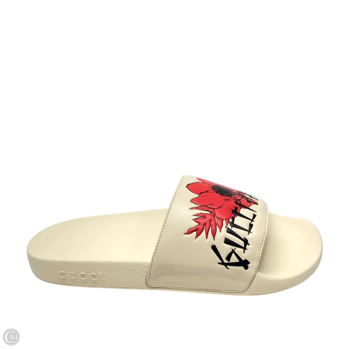 Sandals Luxury Designer By Gucci In Red & White, Size: 9.5