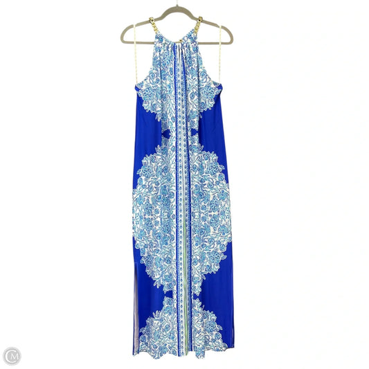 Dress Designer By Lilly Pulitzer In Blue & White, Size: L