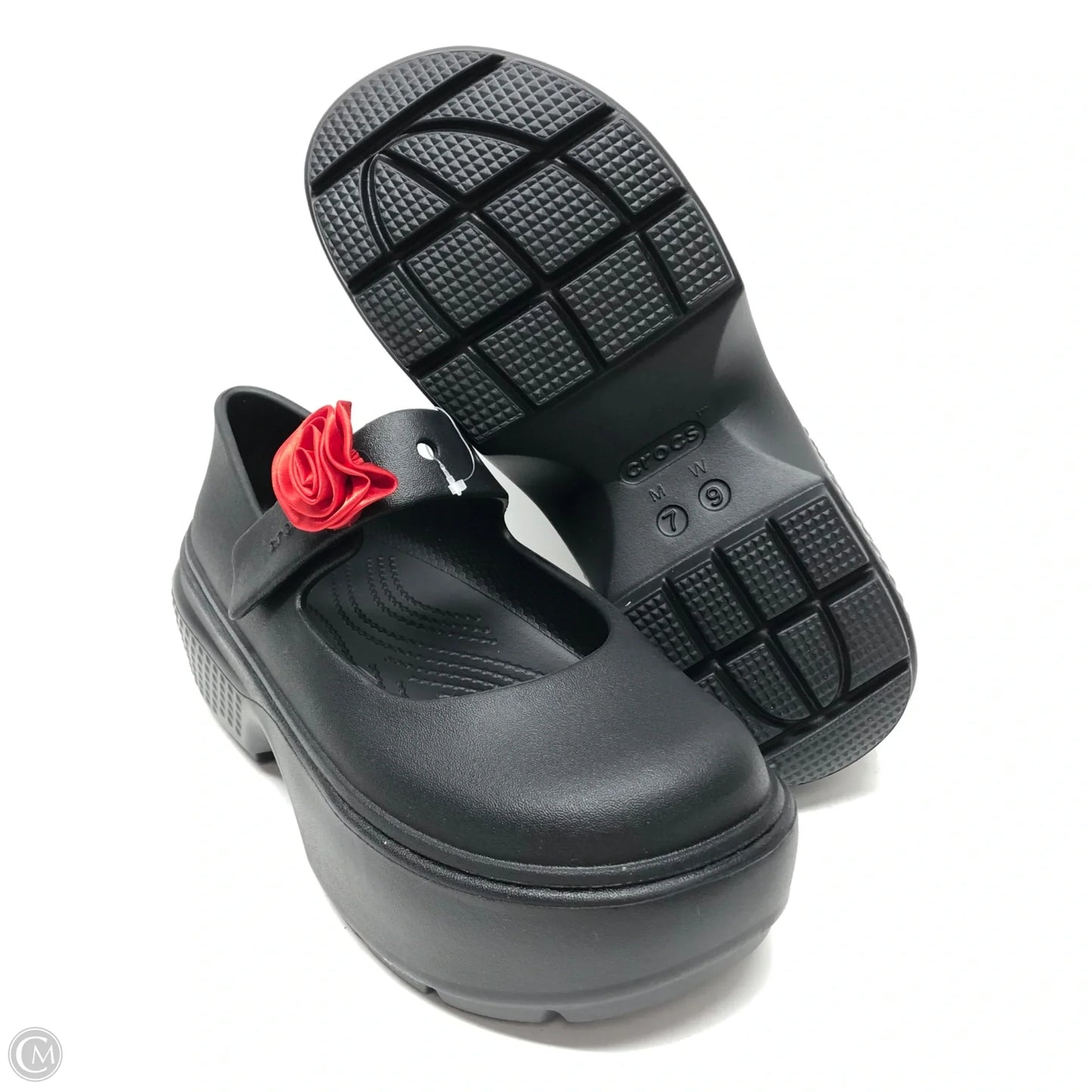 Shoes Heels Platform By Crocs In Black, Size: 9
