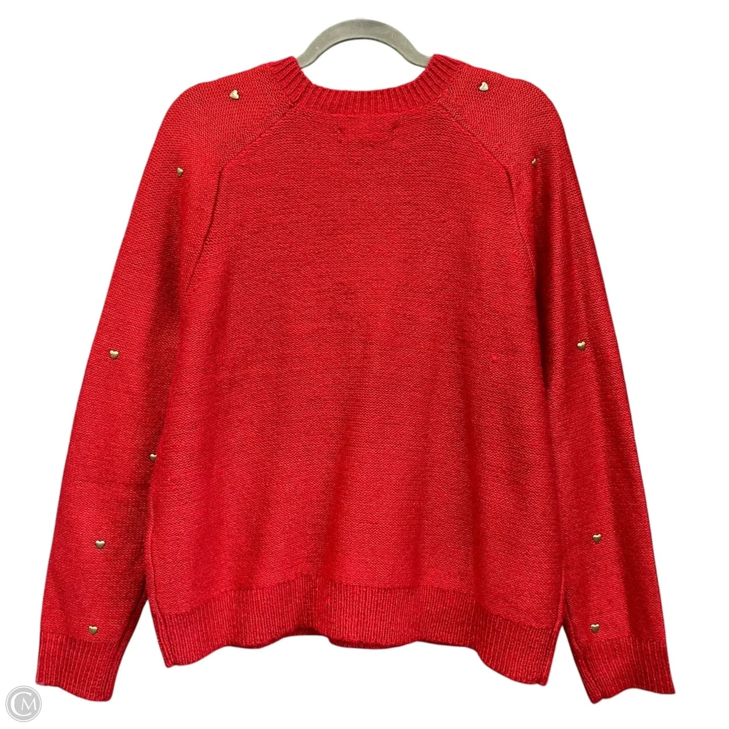 Sweater By Lucky Brand In Gold & Red, Size: L