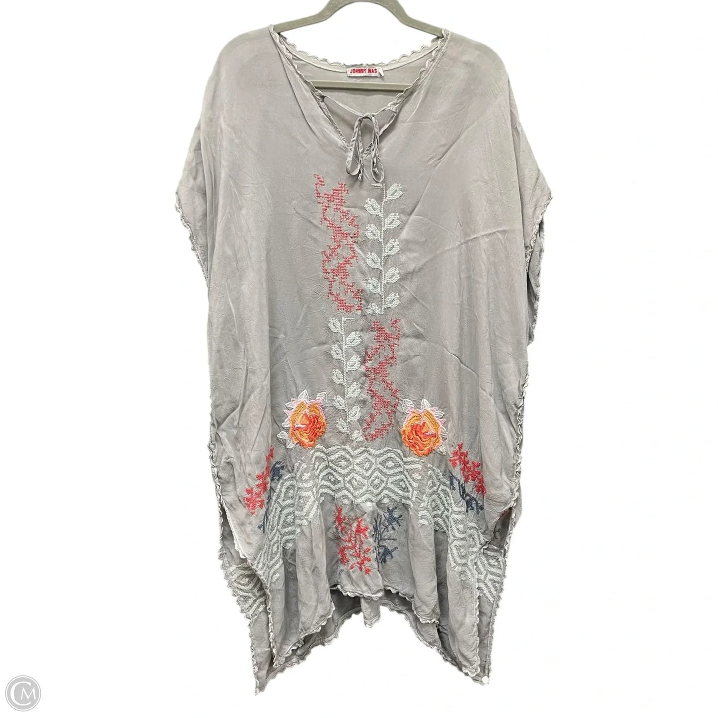 Tunic Short Sleeve By Johnny Was In Grey, Size: M