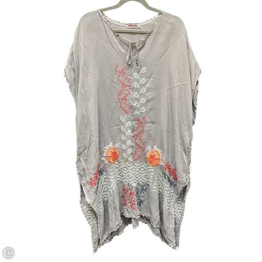 Tunic Short Sleeve By Johnny Was In Grey, Size: M