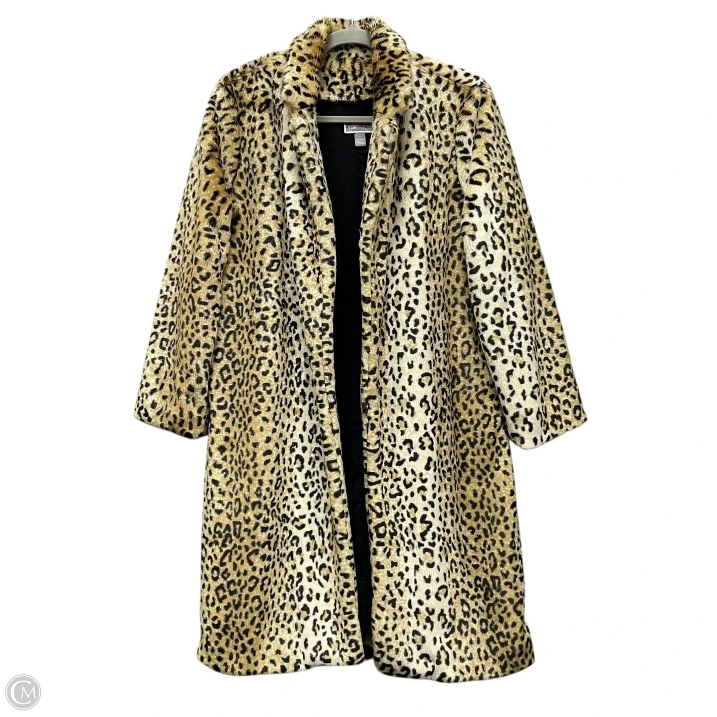 Coat Faux Fur & Sherpa By Chelsea 28 In Animal Print, Size: S