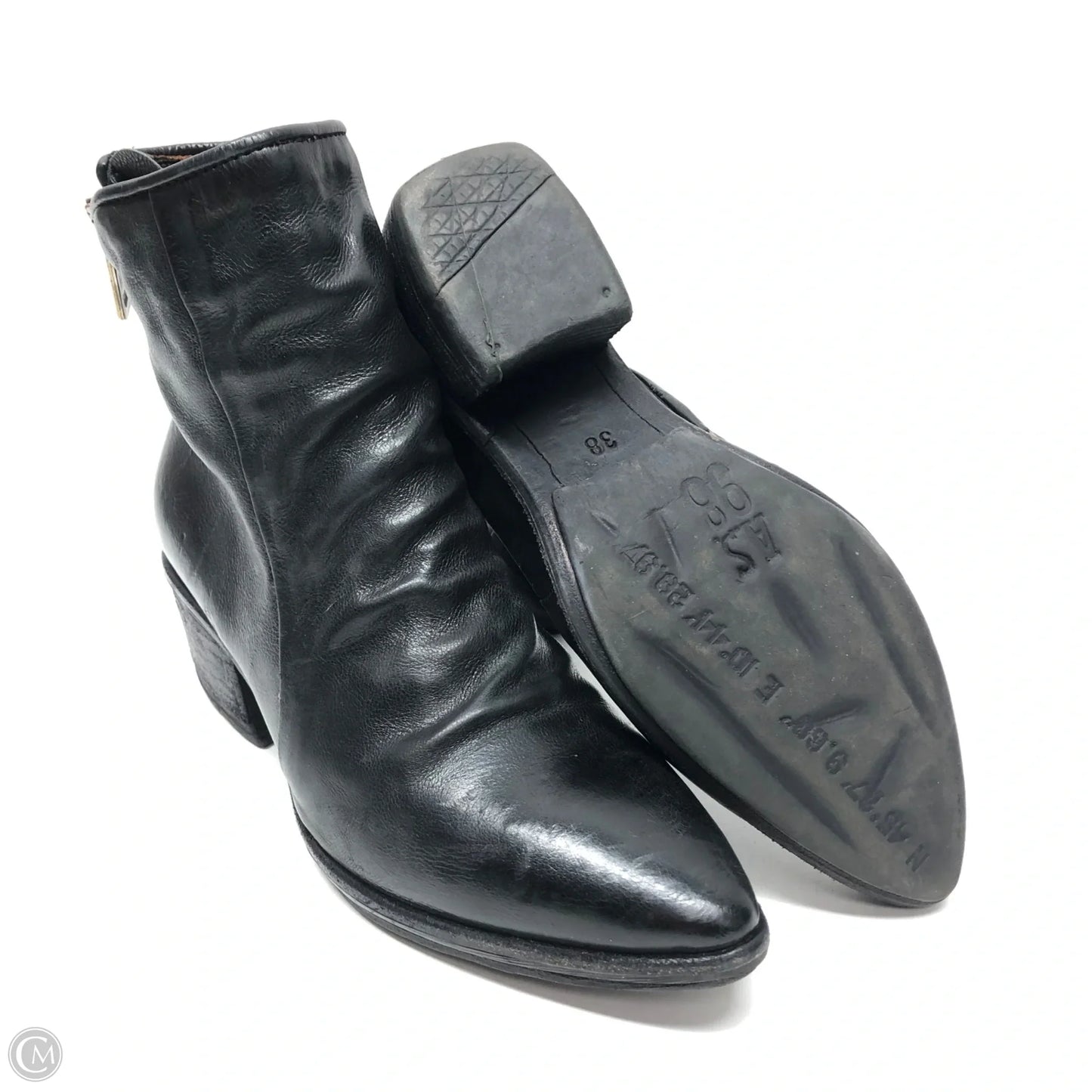 Boots Ankle Heels By As 98 In Black, Size: 7.5